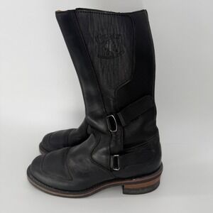 Chippewa 27862 Mens Black Leather Engineer Motorcycle Boots Size 10D USA Made